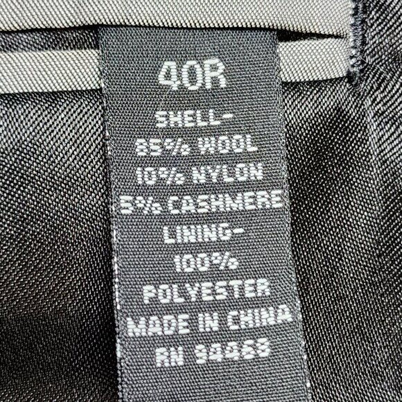 Alfani Gray Herringbone Wool Blend Overcoat Mens 40R - Picture 5 of 10